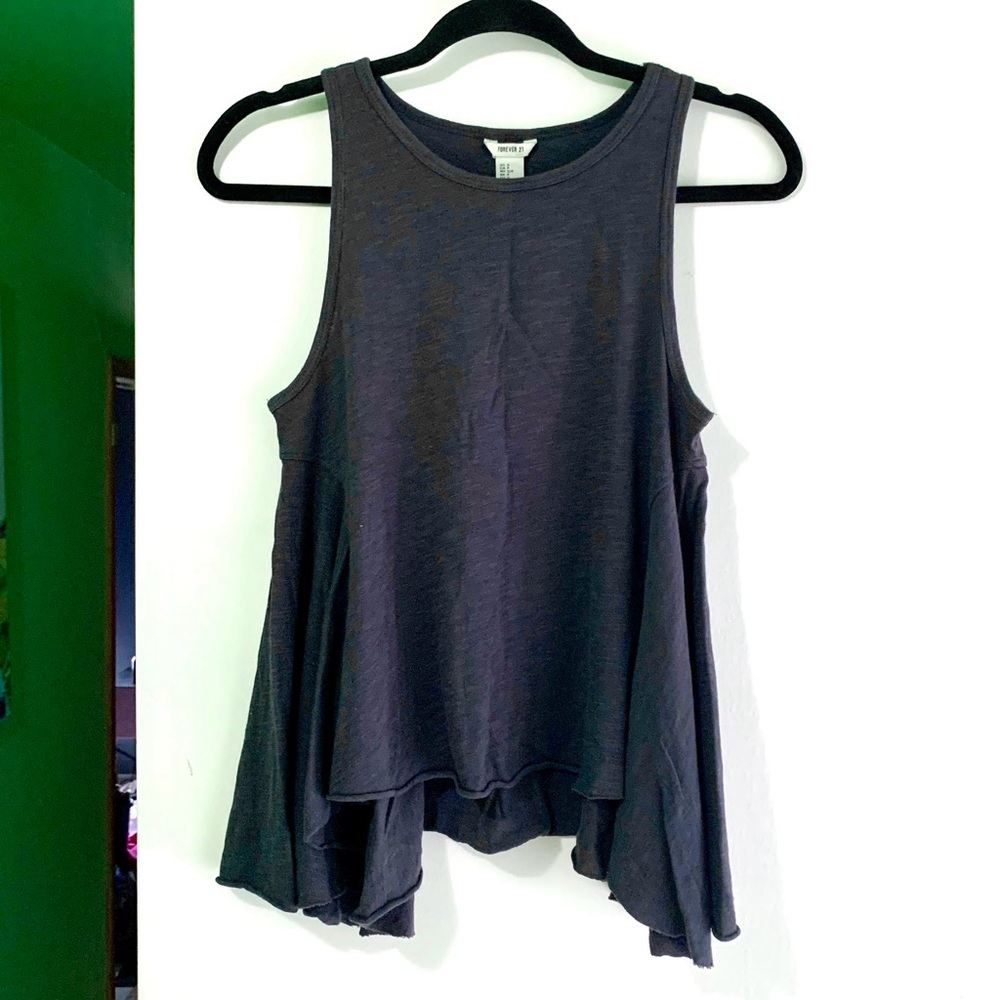Forever 21 Asymmetrical Gray Sleeveless Tank